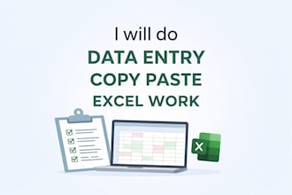 do data entry, copypaste, typing and excel work