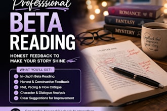 provide professional beta reading, critique, detailed feedback for your story