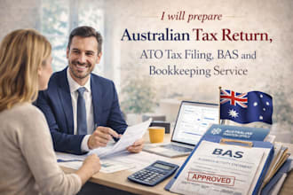 prepare australian tax return, ato tax filing, bas and bookkeeping service