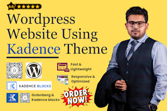 redesign website using kadence theme and blocks