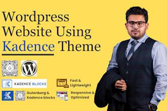 redesign website using kadence theme and blocks