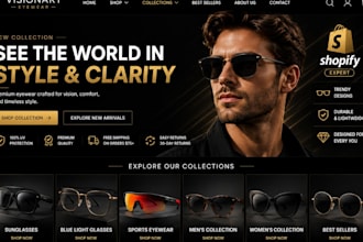 design sunglasses shopify store eyewear website glasses store
