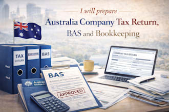 prepare australia company tax return, bas and bookkeeping