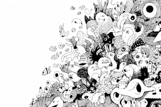 design a custom hand drawn doodle art icon set