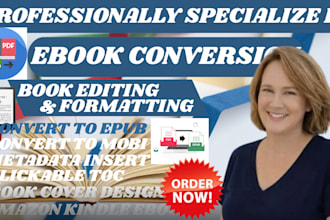 do ebook formatting and conversion from PDF, word, indesign into epub and kindle