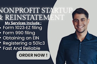 register non profit , obtain ein, reinstate 501c3, form 1023ez, form 990, bylaws