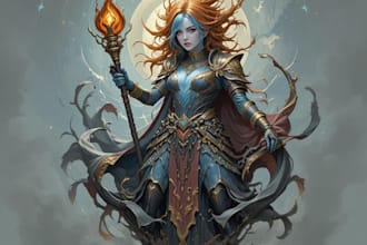 design unique game illustration design with tcg mtg magic