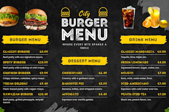 design modern restaurant menu, salon menu, or price list