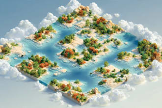 draw a unique vector or isometric map