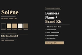 create a business name and brand kit for your company or startup