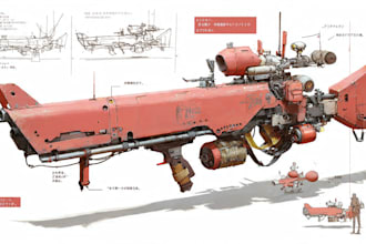 create weapon design and illustration