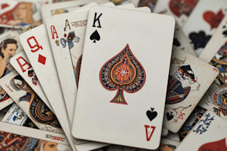 design playing cards, poker deck, and card game art