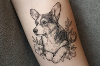 draw tattoo sketch in unique style