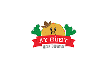 design mascot mexican tacos food truck logo