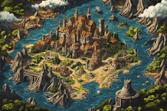 fantasy map illustration for map