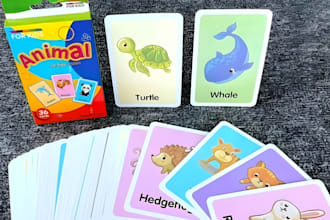 design kids educational matching playing card memory flashcards board game box