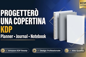 progettero una copertina KDP per planner, journal e notebook