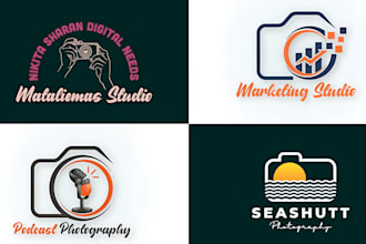 make a luxury photography signature camera logo design