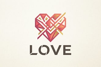 design a romantic and creative love logo for your brand