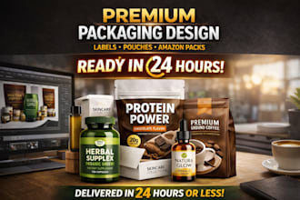 design product packaging labels,pouches and  amazon ready packs