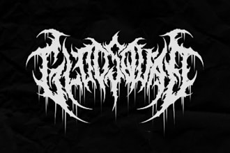 design black metal logo with dark aesthetic style