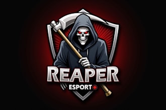 design awesome skull reaper logo  just in 12 hours