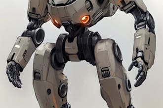 illustrate high quality futuristic mecha designs