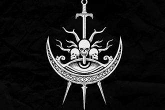 create dark gothic metal logo with detailed artwork