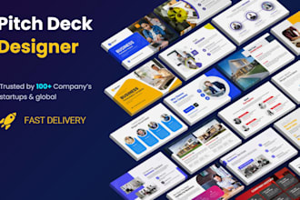 design a professional pitch deck for startups and investor presentations
