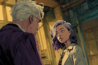illustrate custom comic book characters and scenes