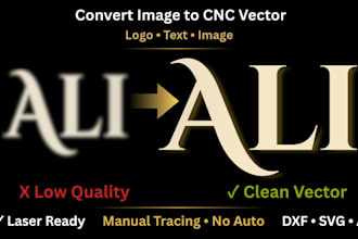 convert image to cnc vector dxf svg ai with manual tracing