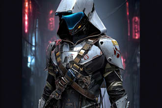 create detailed sci fi robot and mecha character