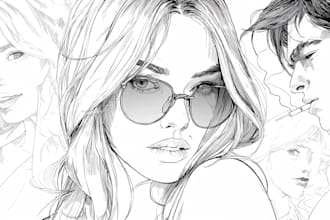draw line art and sketch illustration in digital art
