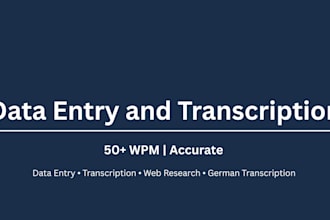 do fast and accurate data entry and transcription