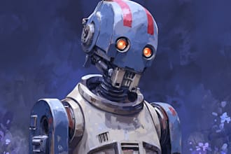 create unique and detailed robot character art