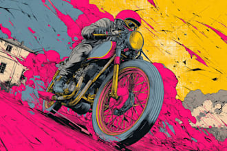 create cool retro comic art design illustration