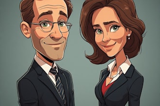 create a custom cartoon caricature portrait