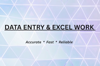 do fast accurate data enrty typing and basic excel work