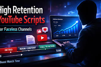 write high retention youtube script for faceless channels