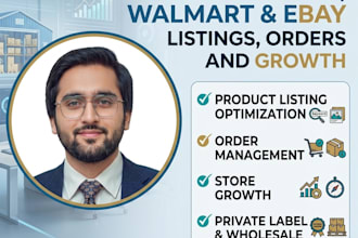 manage amazon, walmart and ebay listings, orders and growth