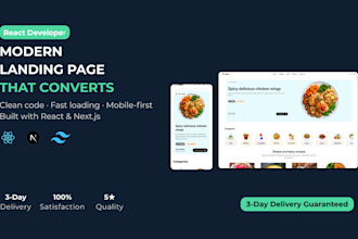 design and develop a modern react landing page for your business or startup