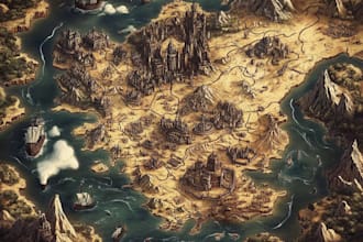 design a unique vector map, realistic or fantasy