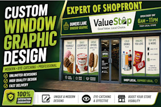 design amazing shopfront or storefront window graphics