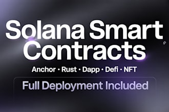 build your solana smart contract, dapp, nft and defi