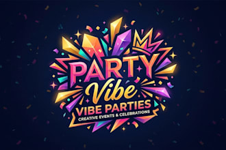 design a fun and vibrant party logo