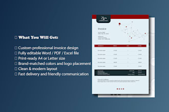 design a professional editable invoice and automated fillable PDF