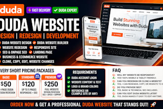 design, redesign, or develop your duda website professionally