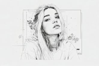 draw pencil sketch, line art, black white art