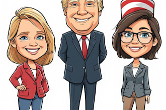 create a custom cartoon caricature portrait