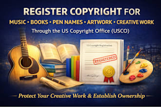 register copyright for your music books pen name artwork or creative work usco